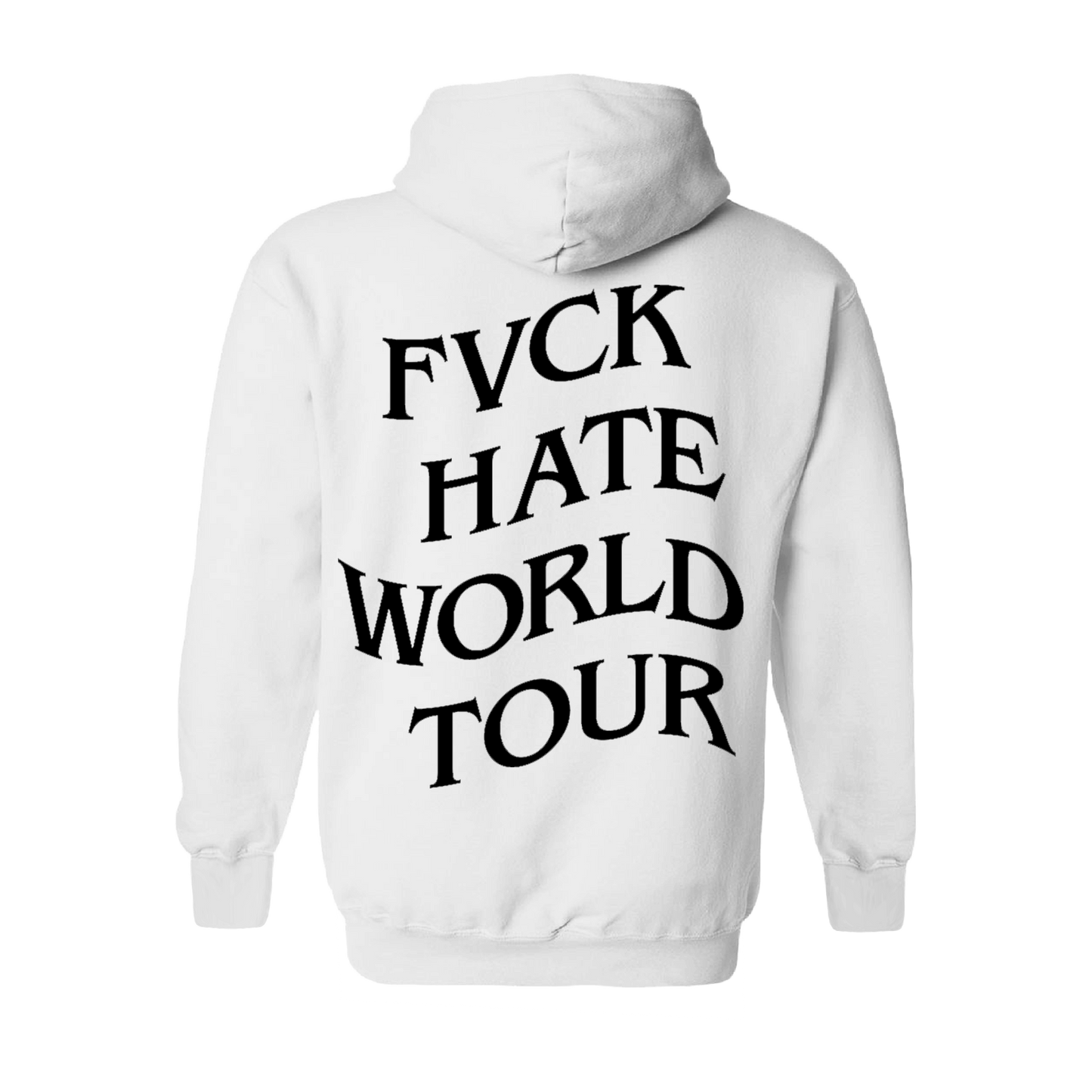 FVCK Hate World Tour White Hoodie