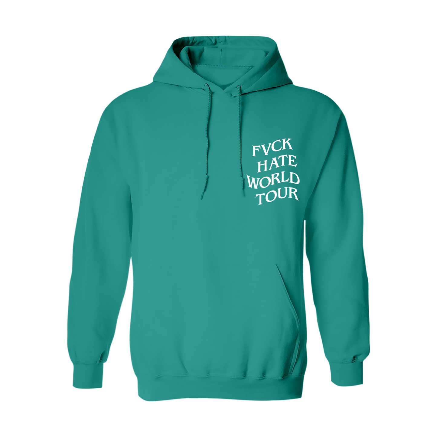 FVCK Hate World Tour Teal Hoodie