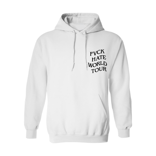 FVCK Hate World Tour White Hoodie